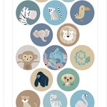 3 plaquettes de stickers safari