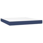 vidaXL Sommier tapissier avec matelas et LED Bleu 180x200 cm Tissu