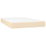 vidaXL Lit à sommier tapissier avec matelas Crème 120x200 cm Tissu