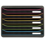 Module De Classement Big Box Plus Horizon 5 Tiroirs Black Office - Noir/arlequin - Exacompta
