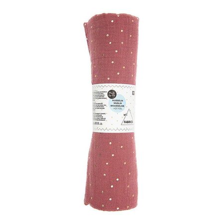 Mousseline froissée vieux rose 130 x 50 cm