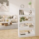 vidaXL Bibliothèque/Séparateur de pièce Blanc brillant 80x30x135 cm