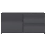 vidaXL Meuble TV Gris brillant 80x34x36 cm Aggloméré