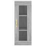 vidaXL Buffet haut Sonoma gris 34 5x34x180 cm Bois d'ingénierie