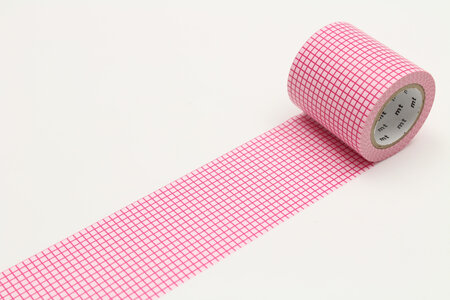 Masking Tape MT Casa Quadrillage 5 cm rose fond rose - berrymousse