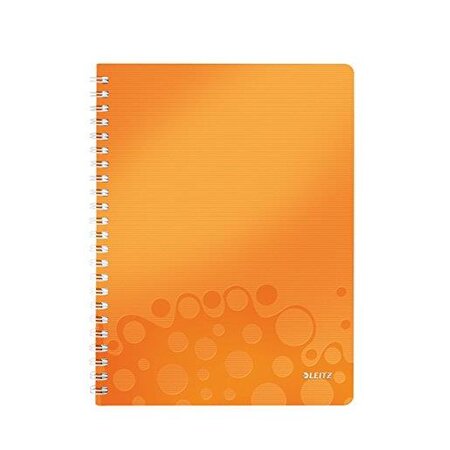 Cahier wow a4 80 pages ligné orange métallisé leitz