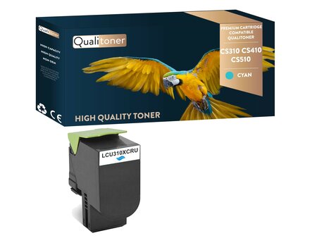 Qualitoner lot de x1 toner cs510 cs310 cs410 cs310dn cs410n cyan compatible pour lexmark