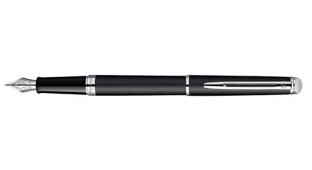 Stylo plume Hémisphère Pointe Moyenne Corps, noir mat Attribut Chromé WATERMAN