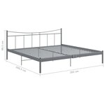 vidaXL Cadre de lit Gris Métal 200x200 cm