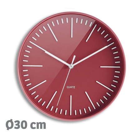 Horloge Tendancia à Quartz, diamètre 30 cm - Rouge brique