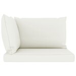 vidaXL Salon de jardin 5 Pièces avec coussins crème