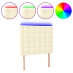 vidaXL Tête de lit à LED Crème 100x5x118/128 cm Similicuir