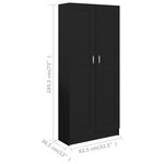 vidaXL Bibliothèque Noir 82 5x30 5x185 5 cm Aggloméré
