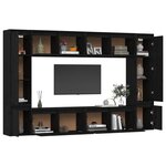 vidaXL Meubles TV 8 Pièces Noir Bois massif de pin