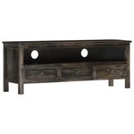 vidaXL Meuble TV Noir 120x30x45 cm Bois solide de manguier