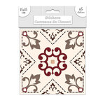 6 stickers carreaux tons gris et marron 15 x 15 cm