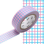 Masking Tape MT Quadrillage fluo rose et bleu hougan