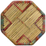 vidaXL Table basse Bambou avec Détails Chindi Multicolore