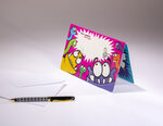 Carte pop up mise en scène- anniversaire happy birthday monstres rigolos