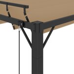 vidaXL Tonnelle avec toit à persienne 3x4 m Taupe Tissu aluminium