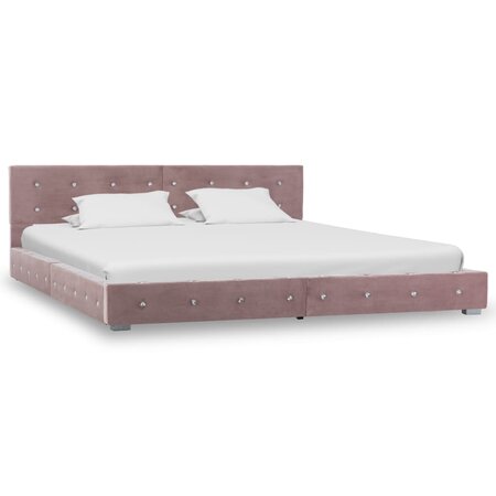 vidaXL Cadre de lit Rose Velours 160 x 200 cm