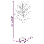 vidaXL Bouleau blanc à LED 128 LED Blanc chaud 220 cm