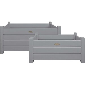 Bacs à fleurs rectangulaires (lot de 2) gris