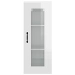 vidaXL Armoire murale suspendue Blanc brillant 34 5x34x90 cm