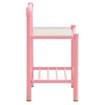 vidaXL Table de chevet Rose/transparent 45x34 5x62 5 cm Métal et verre