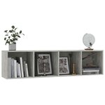 vidaXL Bibliothèque/Meuble TV Gris cement 143 x 30 x 36 cm