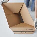 Lot de 10 cartons de déménagement à fond automatique - 120L - 60x50x40cm - made in france - certifiés fsc 70  - pack & move