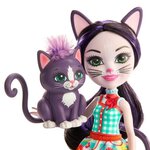Enchantimals collines fertiles poupée ciesta chat 15 cm et pounce
