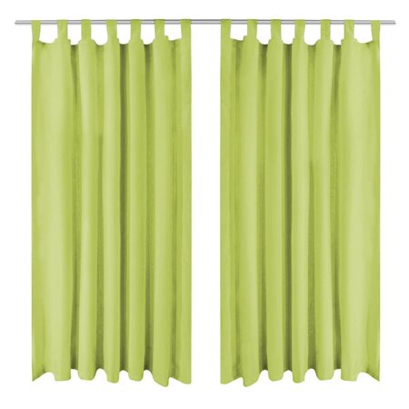 vidaXL Rideau occultant avec boucles 2 Pièces 140 x 245 cm Vert