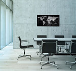 Artverum tableau magnétique design, surface en verre trempé ultra-brillant - 91 x 46 cm - Aspect Carte mondiale