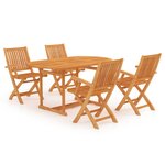 vidaXL Ensemble de salle à manger de jardin 5 Pièces Bois de teck massif