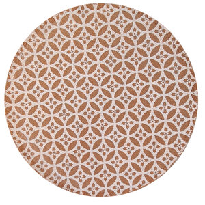 Set de table rond carreau de ciment jaune et blanc