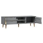 vidaXL Meuble TV MOLDE Gris 158x40x49 cm Bois de pin massif