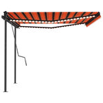 vidaXL Auvent automatique capteur de vent et LED 4 5x3 m Orange marron
