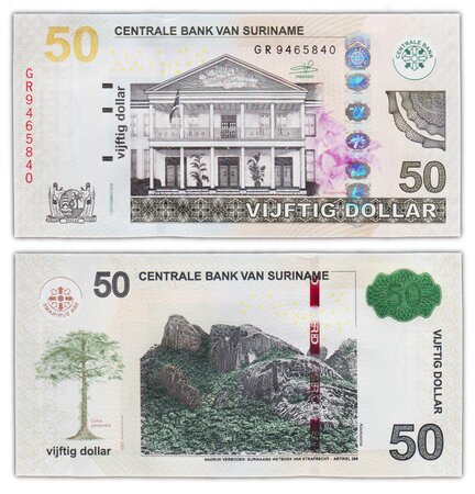 Billet de collection 50 gulden 2016 suriname - neuf - p165c