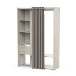 Dressing complet avec rideau - FLOWER - Chêne - 119 1 x 49 9 x 183 cm - DEMEYERE