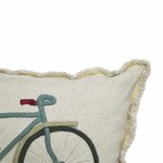 Coussin déco enfant - vélo brodé - déhoussable 35 x 55 cm