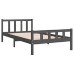 vidaXL Cadre de lit Gris Bois massif 90x200 cm