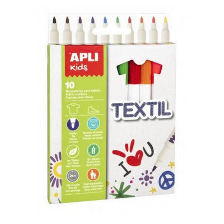 Feutres "Textile" pour Enfant 10 pièces