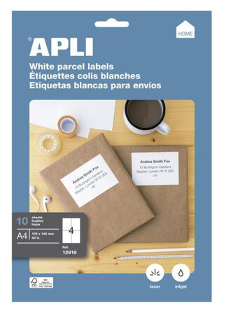 P10  Feuilles  40 Étiquettes Multi-Usage Blc 105X148