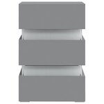 vidaXL Table de chevet à LED Gris 45x35x67 cm Bois d'ingénierie