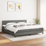 vidaXL Lit à sommier tapissier avec matelas Gris foncé 180x200cm Tissu