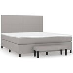 vidaXL Lit à sommier tapissier avec matelas Gris clair 180x200cm Tissu