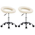 vidaXL Chaises pivotantes à manger lot de 2 crème similicuir