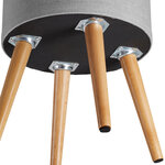 Tectake Tabouret avec coffre de rangement YARA aspect lin transformable - gris clair