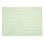 Tapis coton motif tresse - vert - 120 x 160